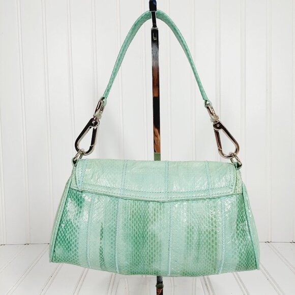 Express Turquoise Leather Shoulder Bag 0184 - Picture 4 of 15